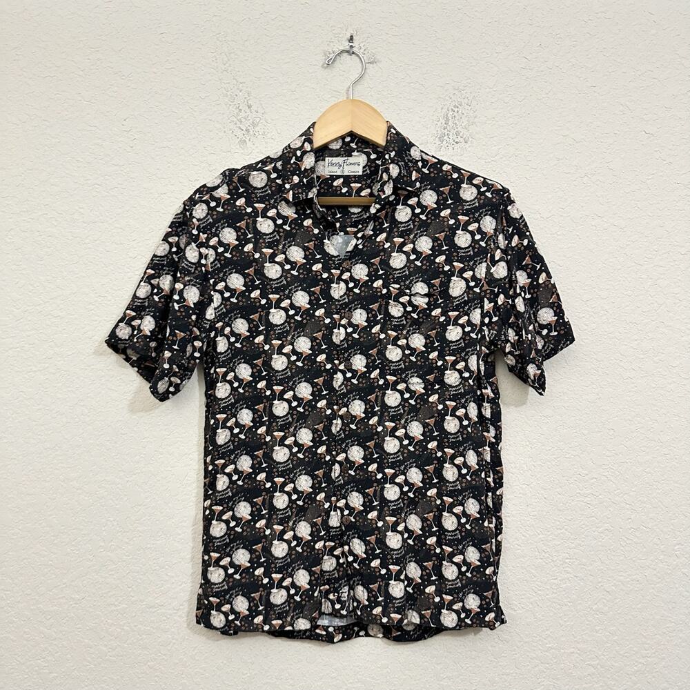 KENNY FLOWERS Shirt Espresso Yourself Martini Disco Ball AOP Button Up